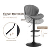 4 Swivel Faux Leather Bar Stools Kitchen Breakfast Stool Height Adjustable Grey