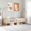 ' House Bed Frame 80x200 Solid Wood Pine B0U9