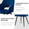 Pair of Dining Chair Velvet Diamond Chairs with Metal Legs Black/Blue/Grey/Green