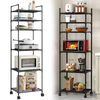 6 Tier Storage Shelf Heavy Duty Utility Shelf Storage Rack for Home Office+Wheel
