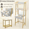 Vanity Table and Stool Set Small Ladder Makeup Dressing Desk with shelves