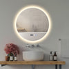 Illuminated Bathroom Mirror with LED Lights Demister Touch Sensor Time Display