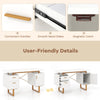 Computer Desk Home Office Desk with Floating Desktop & Dual Drawers White