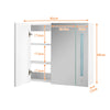 2 Doors Bathroom Cabinet White Cupboard Wall Mounted LED Mirrored 3-Tier Shelves