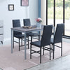 Rectangular Grey Marble MDF Top Dining Table Metal Frame Dining Room Kitchen
