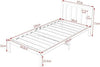 Single Bed with Headboard, 3FT Wooden Single Bed Frame for Adults, Kids