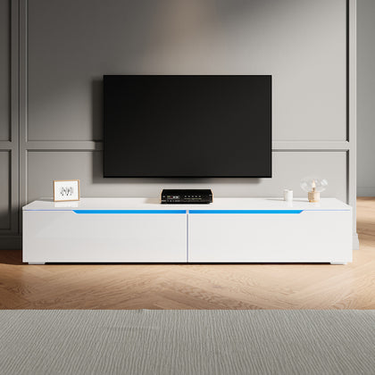 180cm High Gloss White Floating TV Stand Unit Cabinet Wall Mounted Storage Door