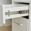 White Dressing Table with Sliding Mirror Make-up Vanity with Drawers LED Lights