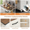 Rolling Kitchen Island Storage Trolley with 2 Drawers & Cupboard Dining White