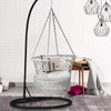 Garden Outdoor Patio Hammock Chair Cotton Rope Macrame Hanging Swing Chair Grey