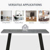 Modern Dining Table with Cement Effect Top & Steel Legs for Kitchen, Dining Room