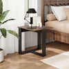End Table Square Side Table with T-Shaped Metal Base Industrial