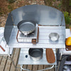 Folding Camping Kitchen Portable Windshield Cooking Table Picnic Storage Cabinet