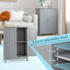 Bathroom Grey Floor Cabinet Free-standing Storage Cabinet