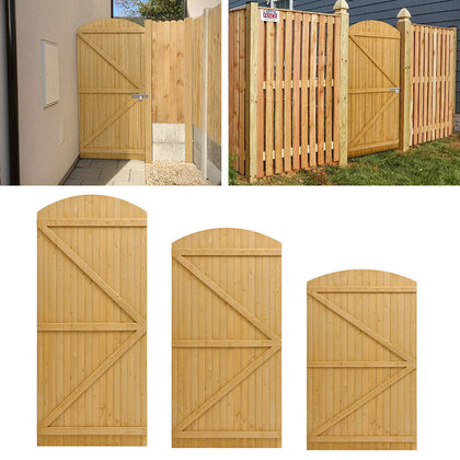 Arch Wooden Garden Gate Outdoor Pedestrian Timber Fencing Entrance Security Door