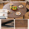 5 Pcs Dining Table Set Round Breakfast Kitchen Table and 4 Chairs-Brown