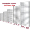 NEW CHROME HEAVY DUTY GRID WALL MESH DISPLAY PANEL RETAIL SHOP DISPLAY IN 5 SIZE