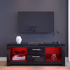 Modern TV Stand Unit Cabinet Living Room Set Entertainment Gloss Doors Free LED