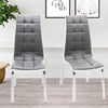 Set of 2 Modern Grey&White Dining Chairs Dining Room PU Leather Home Furniture