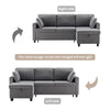 L-Shaped Corner Sofa Bed with Storage 3-Seater Pull out Convertible Sleeper Grey