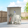 Outdoor Storage Shed Steel Garden Shed w/ Lockable Door Light Grey