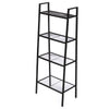 4-Tier Bookcase Book Shelf Storage Ladder Stand Shelf Display Wall Shelving Unit