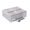 Electric Food Warmer Catering 4/6 Pot Wet Well Heat Restaurant Bain Marie Buffet