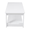 Rectangular Coffee Table Side End Table Wooden TV Stand with Storage Shelf Rack