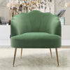 Upholstered Scalloped Velvet Matte Armchair Lounge Chair Oyster Back Sofa Nordic