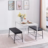 Rectangular White Marble MDF Top Dining Table Metal Legs Dining Room Kitchen