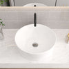 Modern Gloss White Bathroom Sink Wash Basin Round Countertop Ceramic Bowl Waste