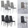 Panana Set of 4 New Faux Leather Black/Grey Dining Chairs Kitchen Home Chairs