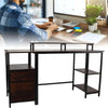 Vintage Industrial Computer Desk with Raised Shelf for Home Office Furniture