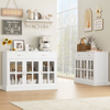 Sideboard Kitchen Cupboard Buffet Cabinet 3 Door 2 Drawer Unit White Glass 120cm