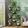 Heavy Duty Metal Plant Stand Double Layer Flower Pot Rails Rack Wheeled Casters