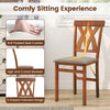 Folding Kitchen Chairs Set of 2 Dining Chairs w/Padded Seat Brown