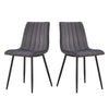 2x Grey Dining Chairs Velvet Padded Seat Kitchen Dining Room Chair Modern