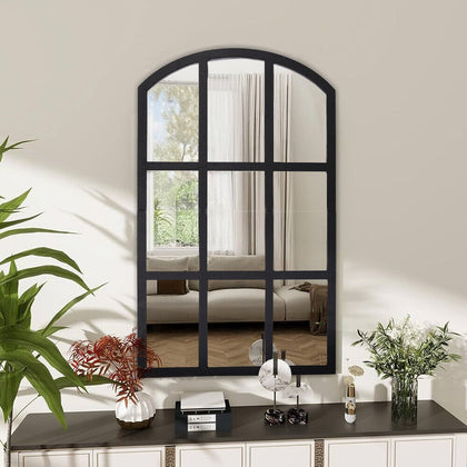 Large Arch Mirror Window Style Wall Mirror Home Decor Rustic Art Room Hallway UK
