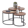 Round Nesting Coffee Tables Set of 3 Stacking End Side Tables for Living Room UK