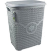 65 Liters Large Laundry Basket & Lid Washing Clothes Hamper Bin Knit Style New