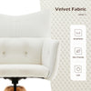 1PC 360° Swivel Velvet Fabric Dining Chair Rotatable Wooden Legs Kitchen Chair