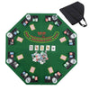 Anti-Slip Blackjack Board Game Mat 120CM 8-Player Foldable Poker Table Top-Green