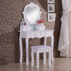 Dressing Table With Mirror Stool Makeup Desk Vanity Table Set Bedroom Furniture