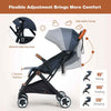 Portable Baby Stroller One-Hand Folding Pushchair W/Adjustable Backrest-Navy