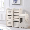 Kids Storage Cabinet Drawer Children Bookcase Toy Train Shelving for Playroom UK