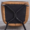 2pcs Faux Leather Dining Chairs Set Color Match Metal Legs Armchair Restauant