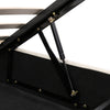 Ottoman Storage Bed Frame 3ft Single Size Bed with Headboard Velvet Fabric Beige