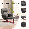 Recliner Chair with Footstool & Adjustable Backrest Upholstered Armchair, Black