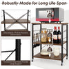 Coffee Cart Shelf Organizer Kitchen Rolling Cart-Dark Brown