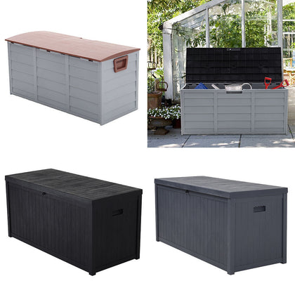 430L Outdoor Patio Deck Box Weather Resistant Storage Tools Bin Garden Container